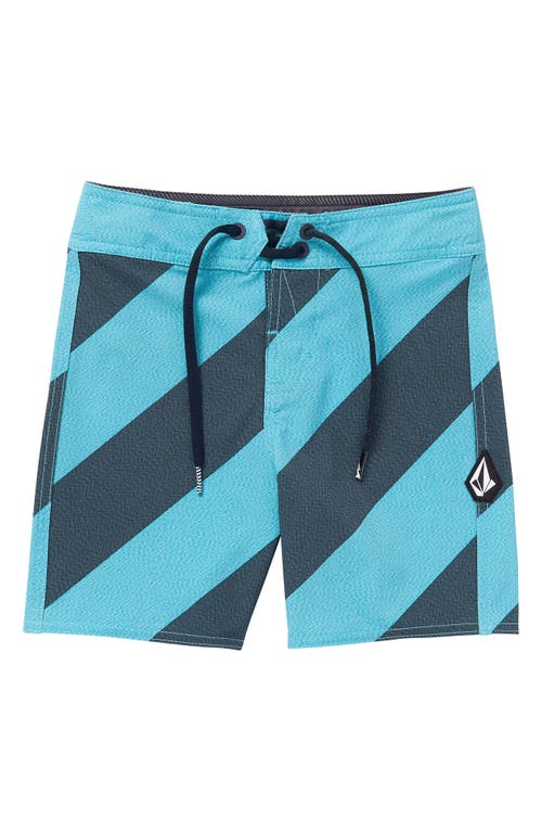 Volcom Kids' Quarta Static Stripe Mod Tech Board Shorts Tidal Blue at Nordstrom