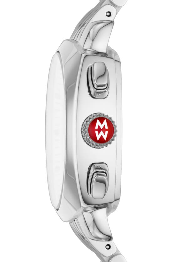 Michele Ascalon Diamond Bracelet Watch, 40mm In Silver