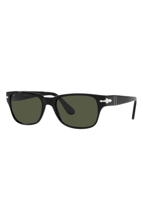 Persol 55mm Rectangular Sunglasses In Black/green