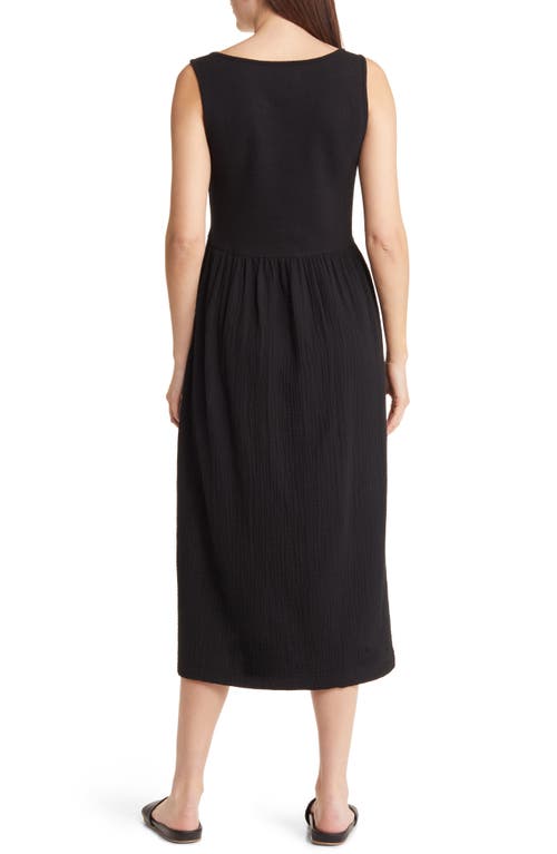 Shop Madewell Mixed Media Tank Dress In True Black