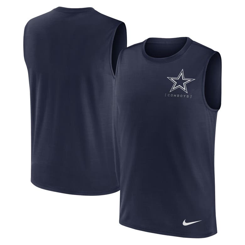 Shop Nike Navy Dallas Cowboys Muscle Tank Top
