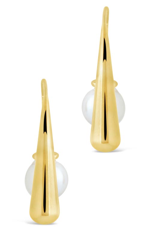 Sterling Forever Heidi Faux Pearl Threader Earrings In Gold