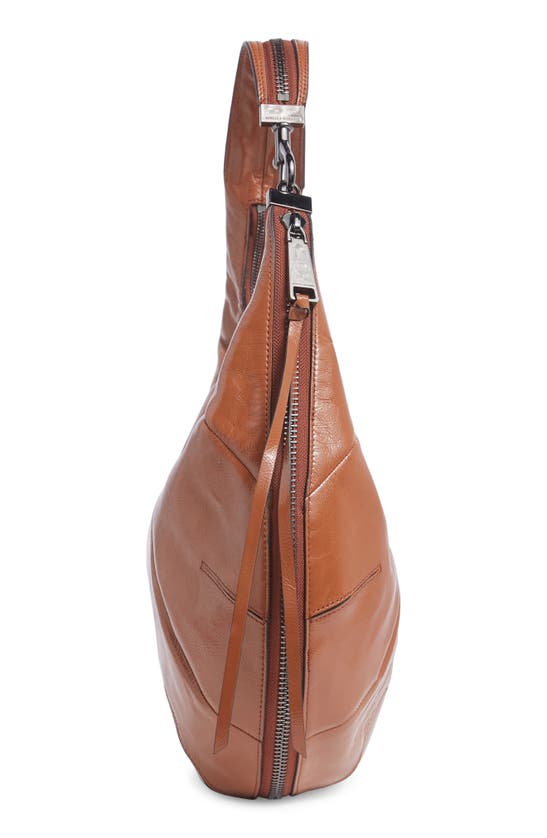 Shop Rebecca Minkoff Zip Around Croissant Hobo Leather Bag In Rocher