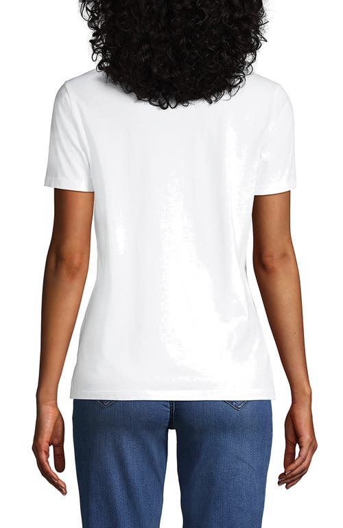 Shop Lands' End Relaxed Supima Cotton Crew Neck T-shirt In White