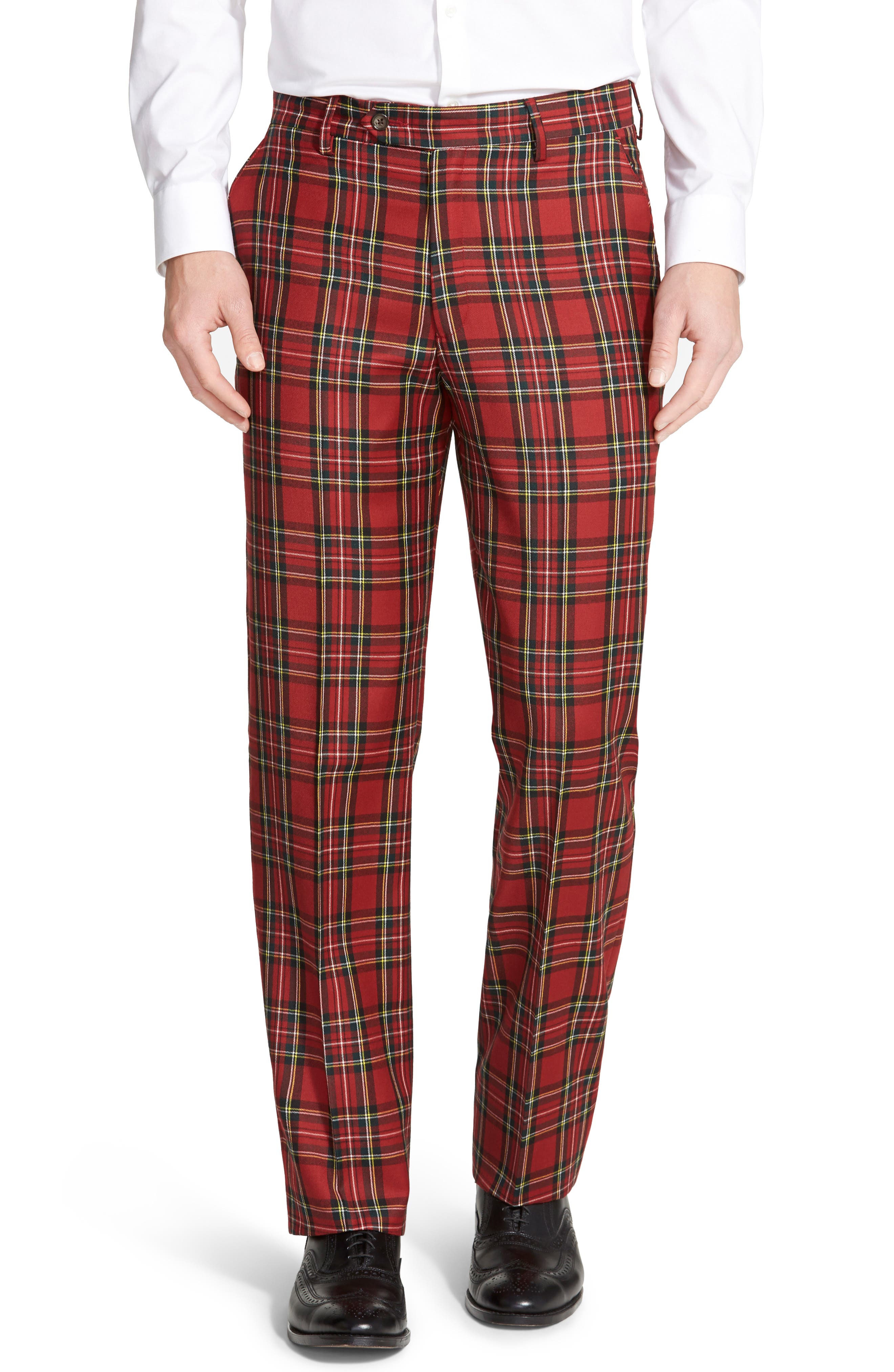 plaid skinny jeans mens