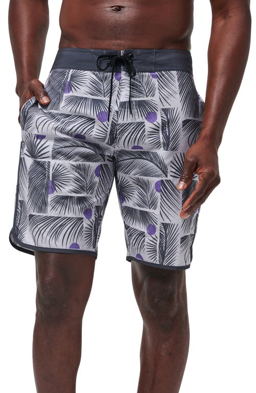 Travismathew Island Hopper Board Shorts In Heather Grey Pinstripe