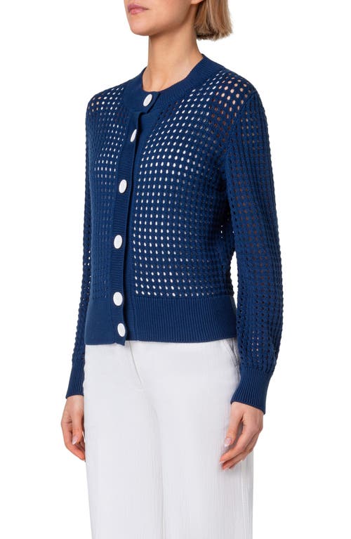 Shop Akris Punto Dot Mesh Cardigan In Ink