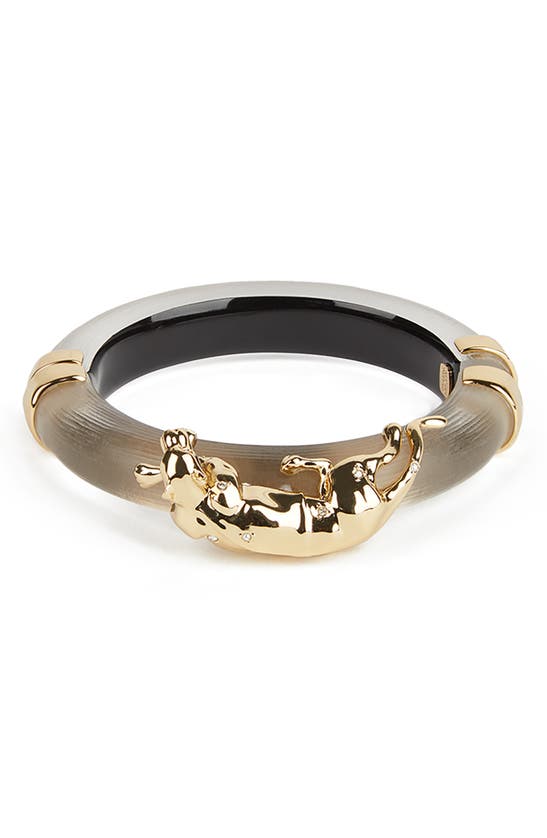 Alexis Bittar Future Antiquity Panther Bangle In Warm Grey