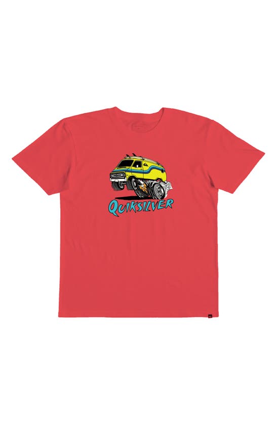 Shop Quiksilver Kids' Monster Van Cotton Graphic T-shirt In Cayenne