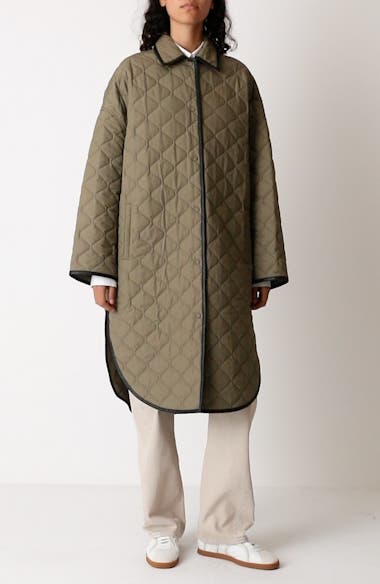 Totême Quilted Organic Cotton Cocoon Coat | Nordstrom