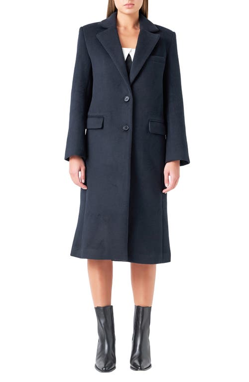 Grey Lab Wool Blend Trench Coat Navy at Nordstrom,