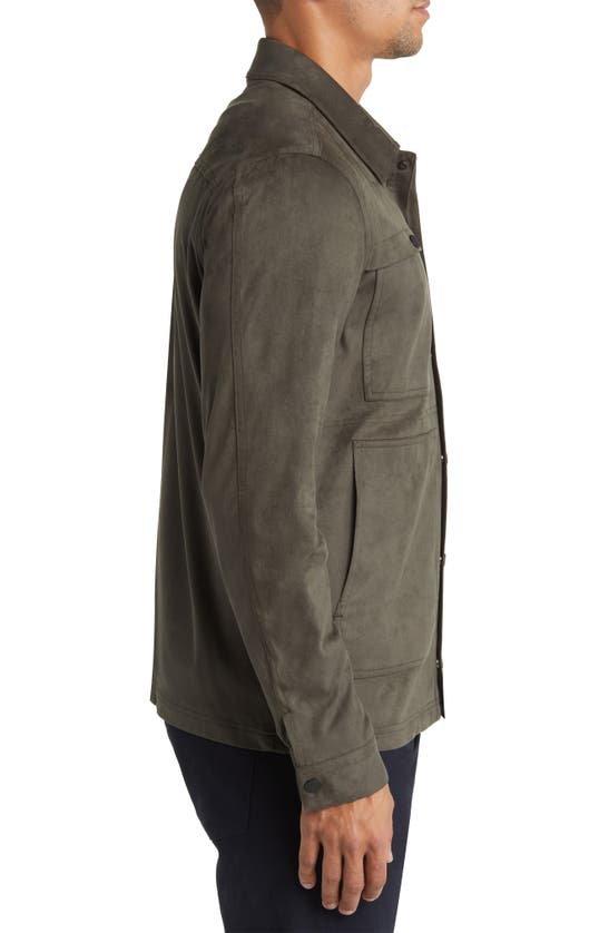Robert Barakett Faux Suede Renoir Jacket In Soldier Green
