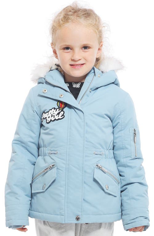 Rokka&rolla Kids' Parka Jacket With Insulated Hood In Blue Fog