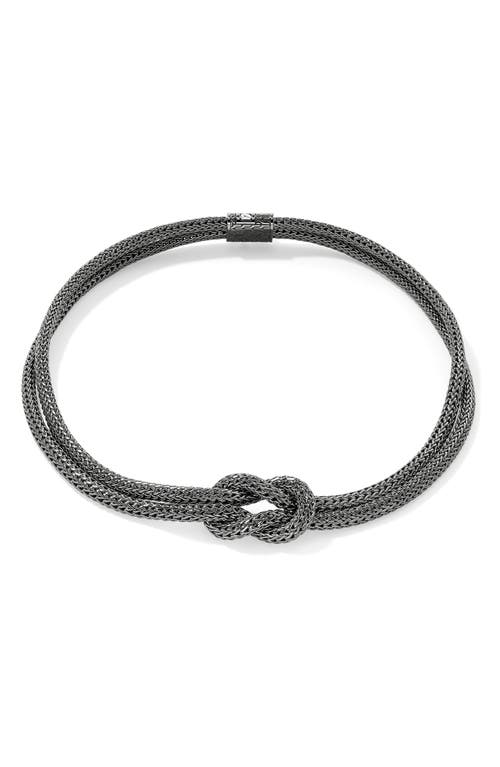 Shop John Hardy Love Knot Necklace, Dark Silver In Black