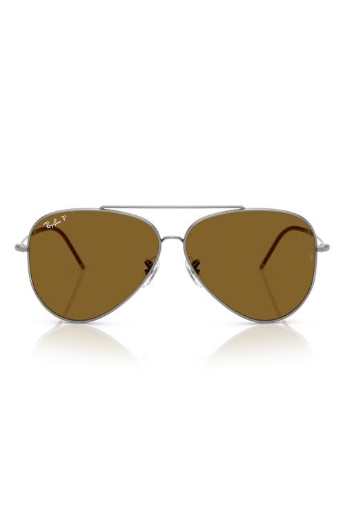 Ray Ban Ray-ban Aviator Reverse 59mm Pilot Sunglasses In Dark Brown