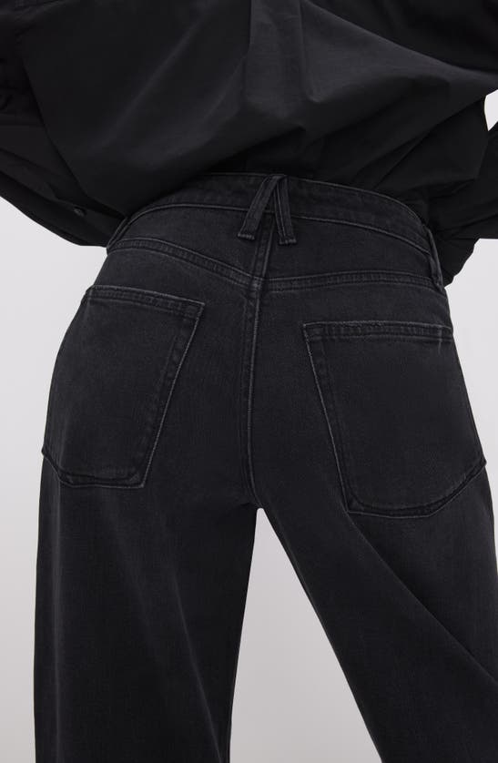 Shop Good American Good Ease Wide Leg Jeans In Black324