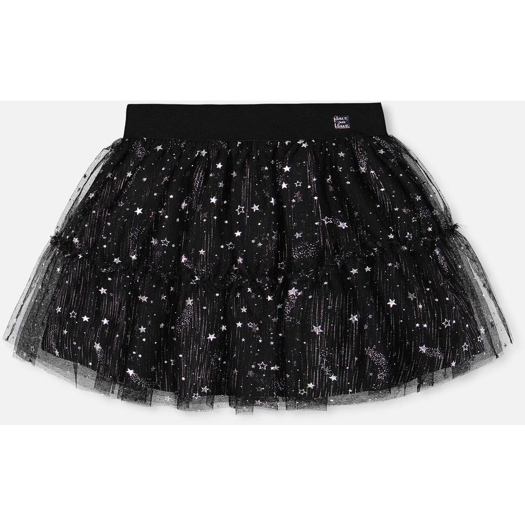 Deux Par Deux Girls' Glittering Tulle Skirt - Little Kid In Anthracite