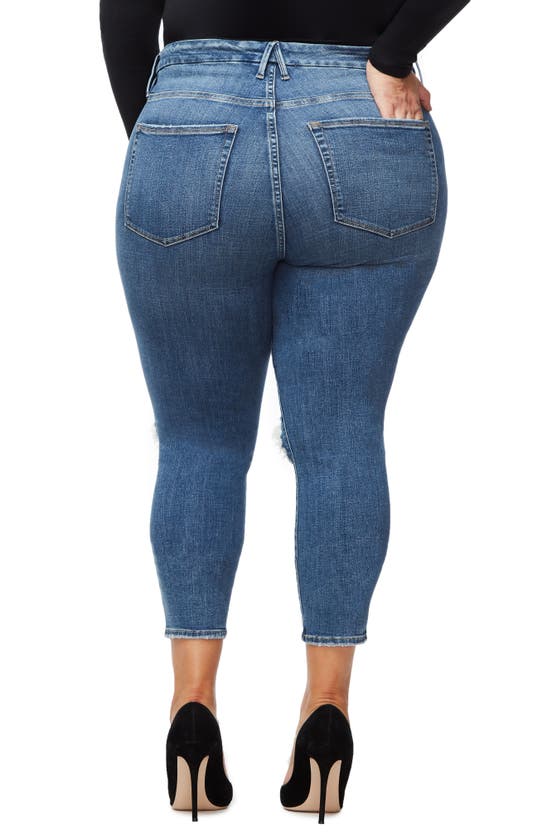 Shop Good American Good Legs High Waist Crop Skinny Jeans In Blue261