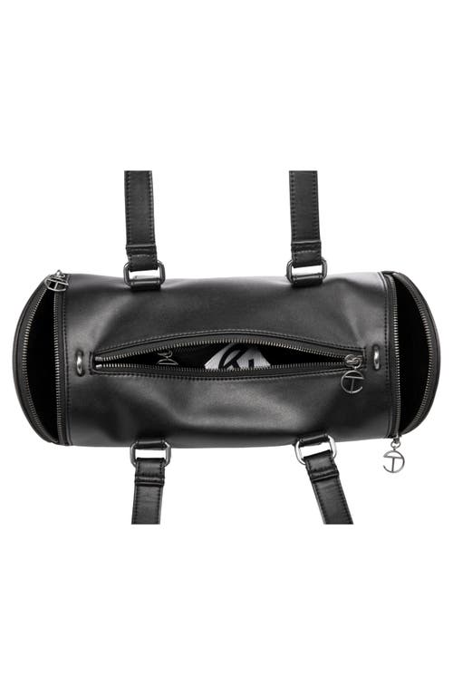 Shop Telfar Medium Faux Leather Duffle Bag In Black