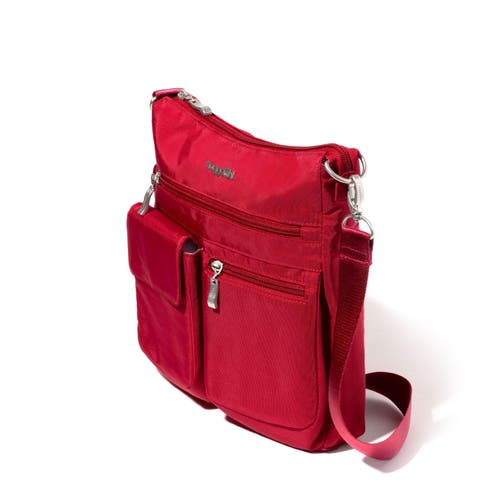 Shop Baggallini Modern Everywhere Slim Crossbody Bag With Rfid Wristlet In Crimson Red