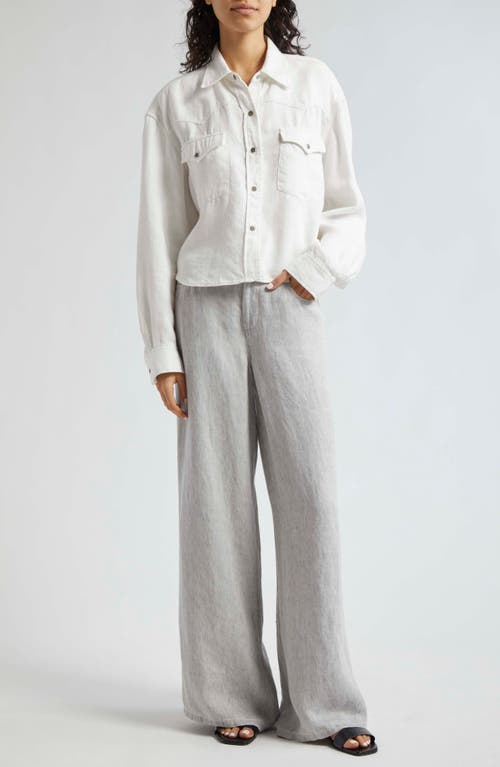 Shop Twp Tiny Dancer Hemp Wide Leg Pants In Light Heather Grey