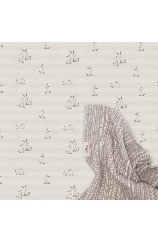 Crane Baby Avery Print Organic Cotton Muslin Fitted Crib Sheet In Bunny