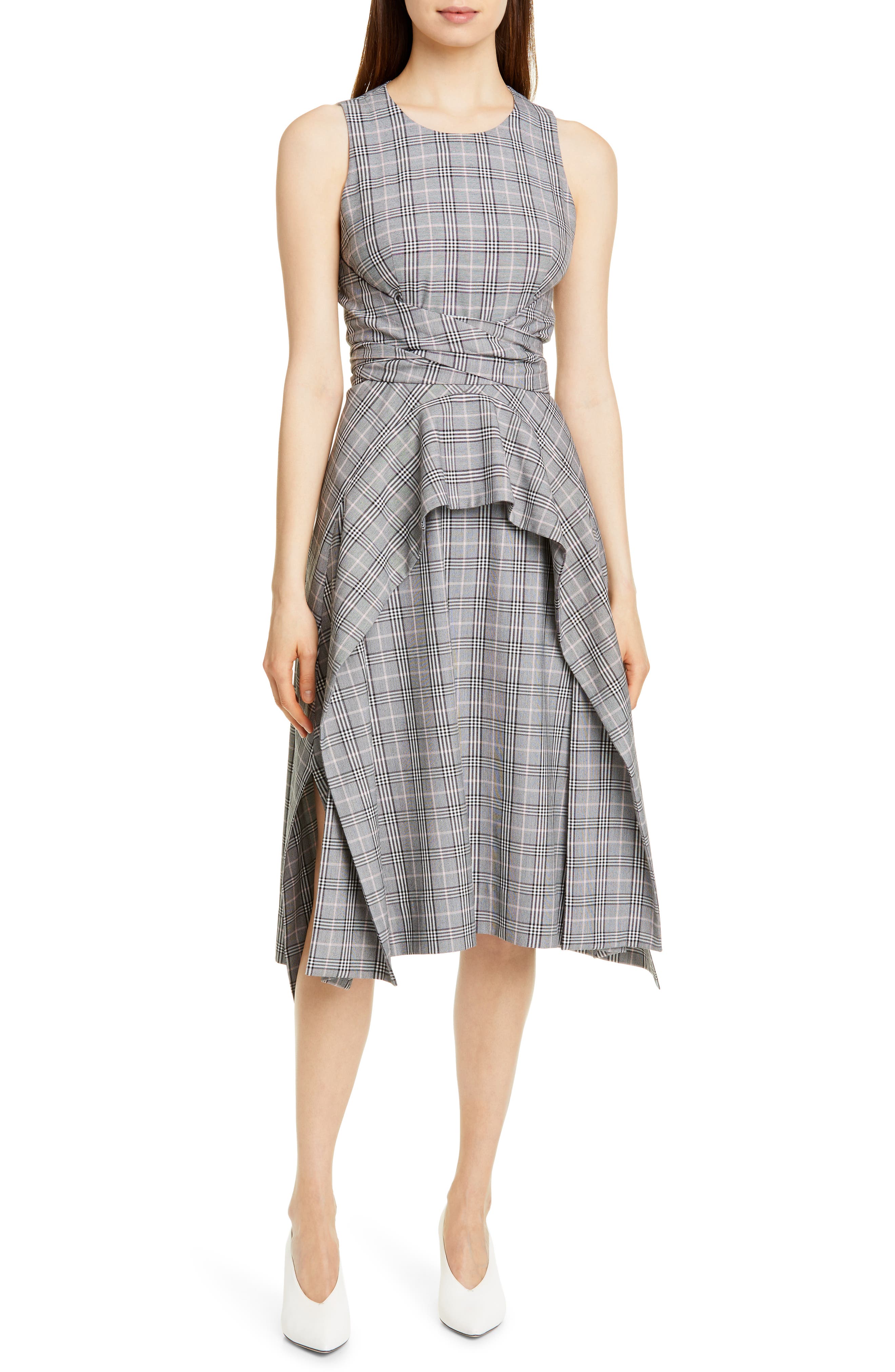 Hugo Kestani Sleeveless Tie Waist Dress, Grey