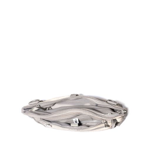 Baggallini Pocket Belt Bag Convertible Crossbody Waist Pack In Steel Grey Twill