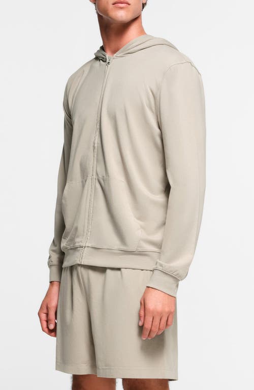 Shop Skims Jersey Lounge Zip Hoodie In Shale