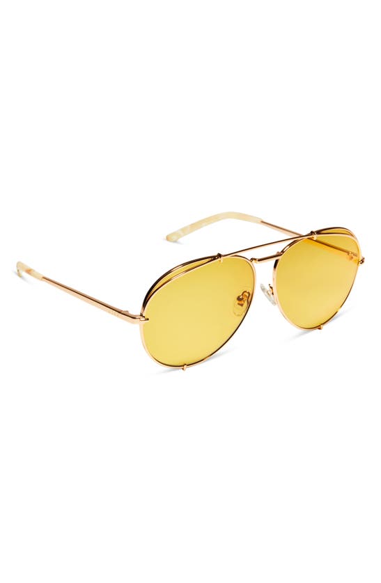 Shop Diff Koko 63mm Tinted Oversize Aviator Sunglasses In Gold