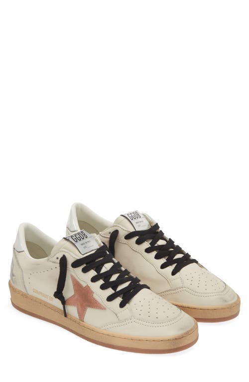 Shop Golden Goose Ball Star Low Top Sneaker In White/ash Rose