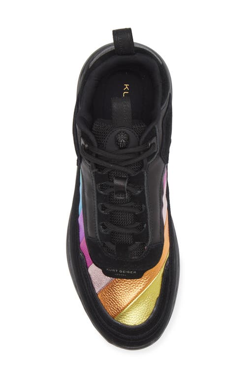 Kurt Geiger Kensington Pump Eagle-embellished Leather Low-top Trainers In Black Multi