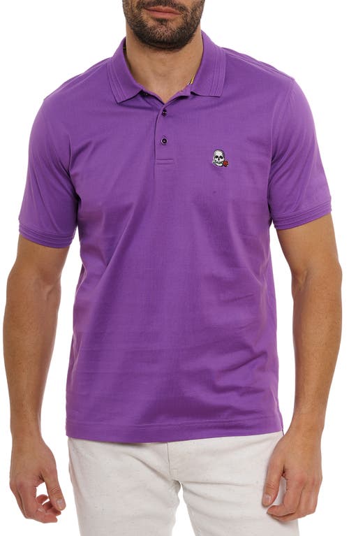 The Player Solid Cotton Jersey Polo in Purple