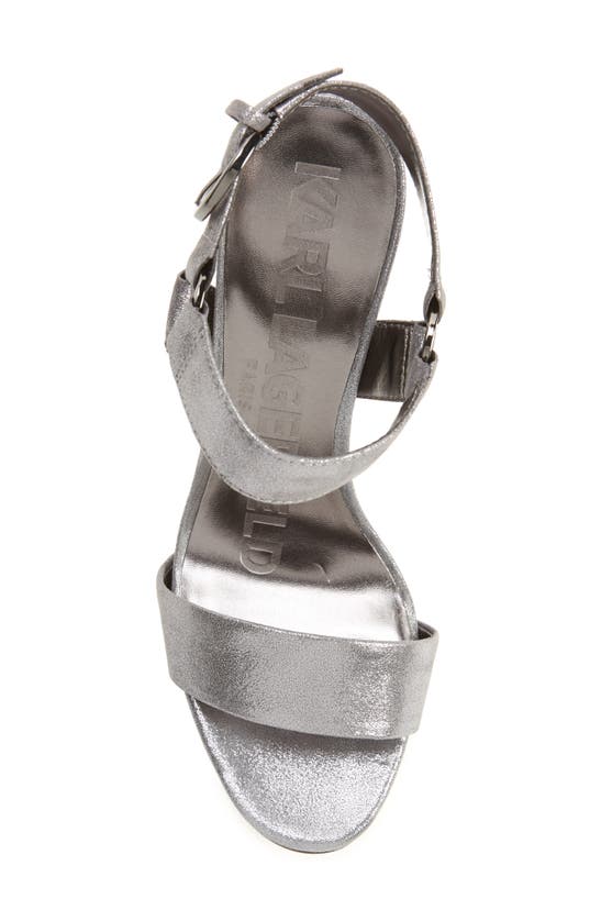 Shop Karl Lagerfeld Paris Cieone Ankle Strap Sandal In Gunmetal