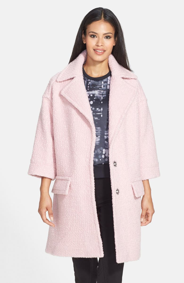 Pink Tartan Side Vent Oversize Wool Blend Coat | Nordstrom