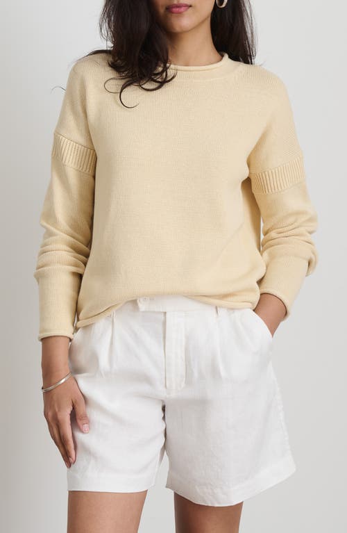 Alex Mill Mariner Roll Edge Cotton Sweater in Pale Oak at Nordstrom, Size Medium