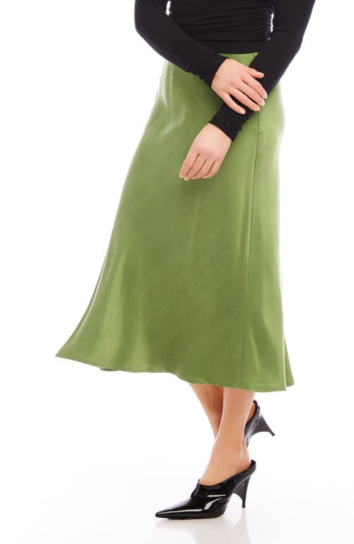 Shop Fifteen Twenty Brielle Slit Hem Midi Skirt In Green