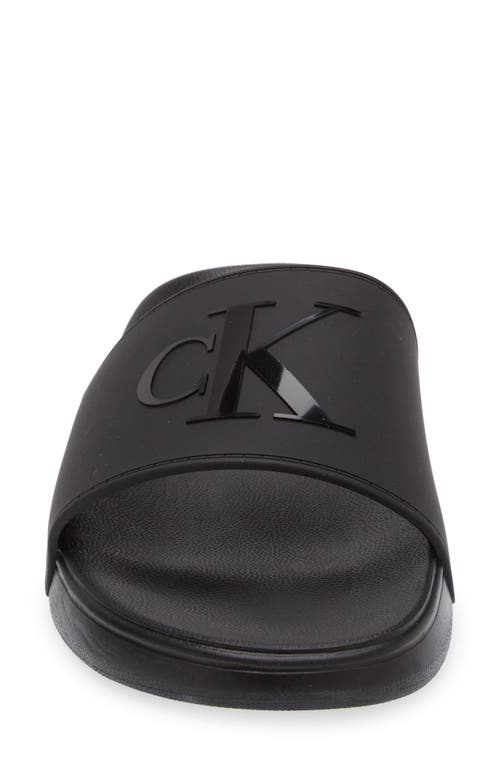 Shop Calvin Klein Wiston Slide Sandal In Black/black