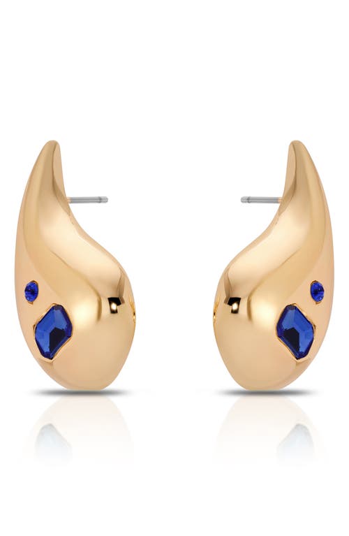 Ettika Teardrop Statement Earrings In Sapphire