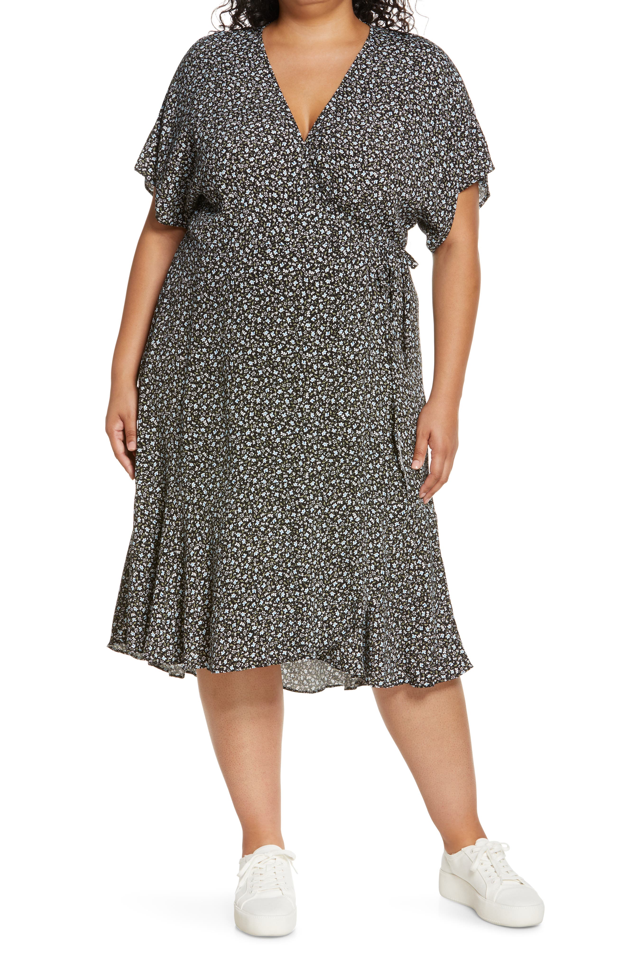 Ever New Clementine Dot Print Wrap Dress in Brighton Ditsy