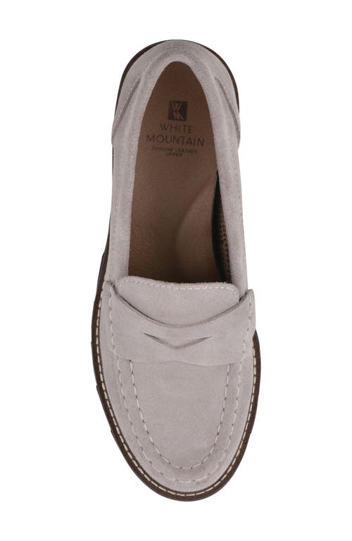 White Mountain Footwear Gunner Lug Sole Platform Loafer In Light Taupe/suede