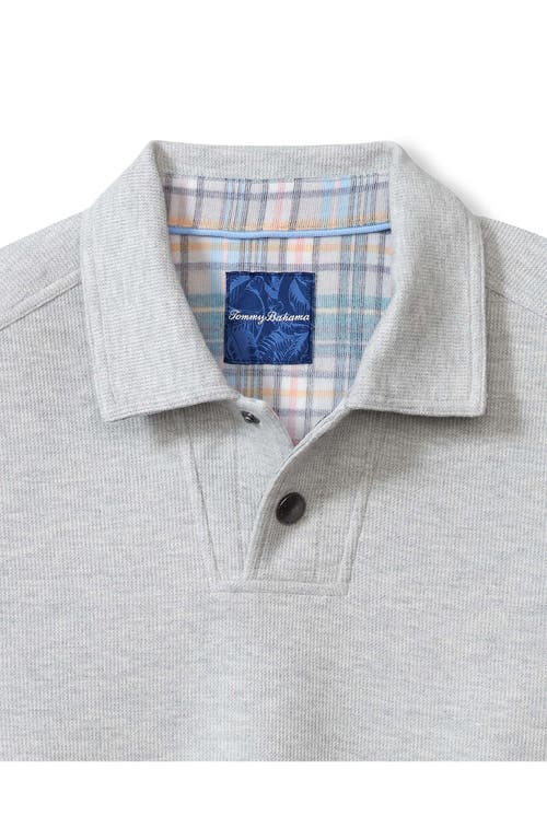 Shop Tommy Bahama Las Arias Long Sleeve Polo In Light Grey Heather