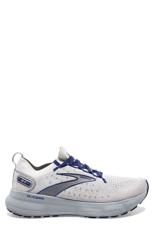 Brooks Glycerin Stealthfit 20 Running Shoe Oyster/Alloy/Blue Depths at Nordstrom,