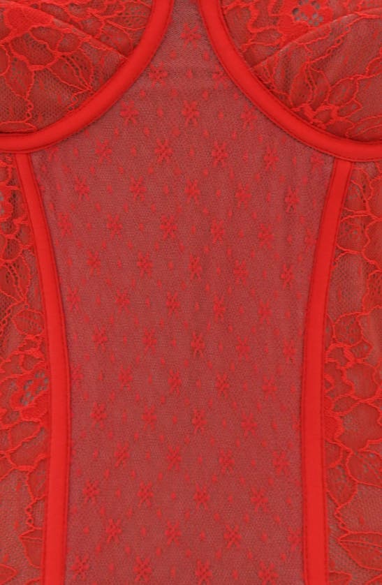Shop Mistress Rocks Lace Corset Top In Red Rose
