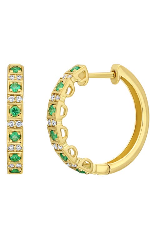 Bony Levy El Mar Emerald & Diamond Hoop Earrings In Gold/diamond/emerald