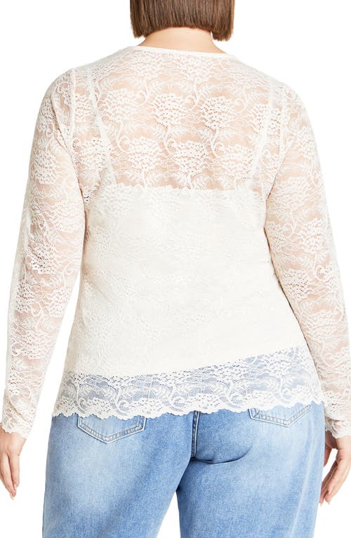 Shop City Chic Selena Lace Top In Cream