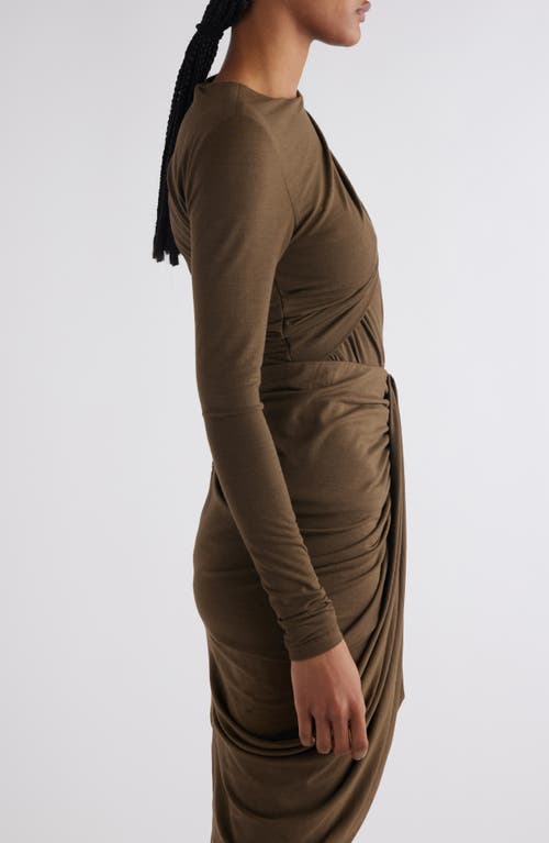 Shop Isabel Marant Asna Draped Long Sleeve Top In Bronze