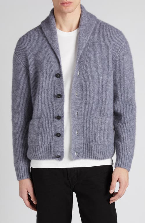 Tom Ford Brushed Shawl Collar Cardigan In Ig399 Ash Grey