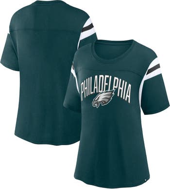 Philadelphia Eagles Women Short Sleeve Tops Summer Casual Blouse V-Neck T  Shirts