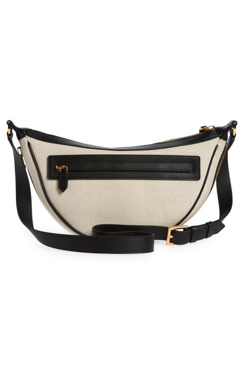 Shop Tom Ford Canvas & Leather Crossbody Bag In Rope/black